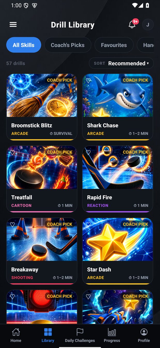 BladeIQ drill library grid